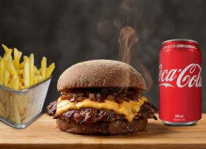 Combo Smash Burger Cheddar Melt + Acomp + Bebida
