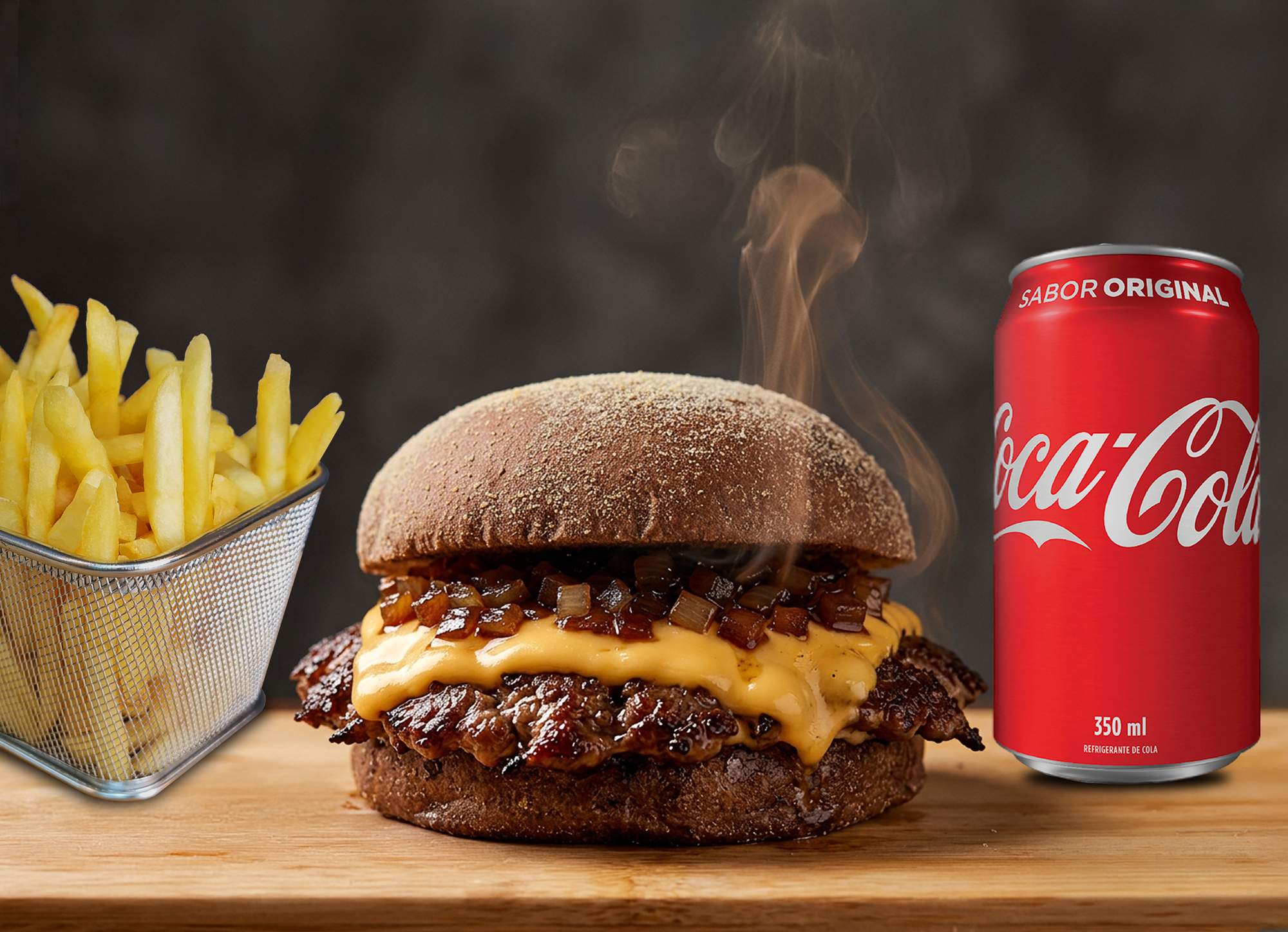 Combo Smash Burger Cheddar Melt + Acomp + Bebida