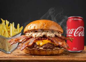 Combo Smash Burger Cheddar ULTRA Bacon + Acomp + Bebida