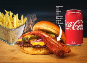 Combo Smash Burger Bacon Show + Acomp + Bebida